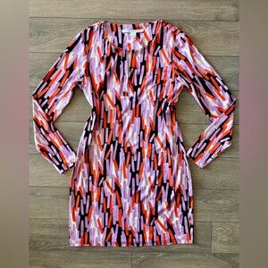 DVF Diane von Furstenberg Reina Silk Dress - Size 4 - Bold Abstract Print